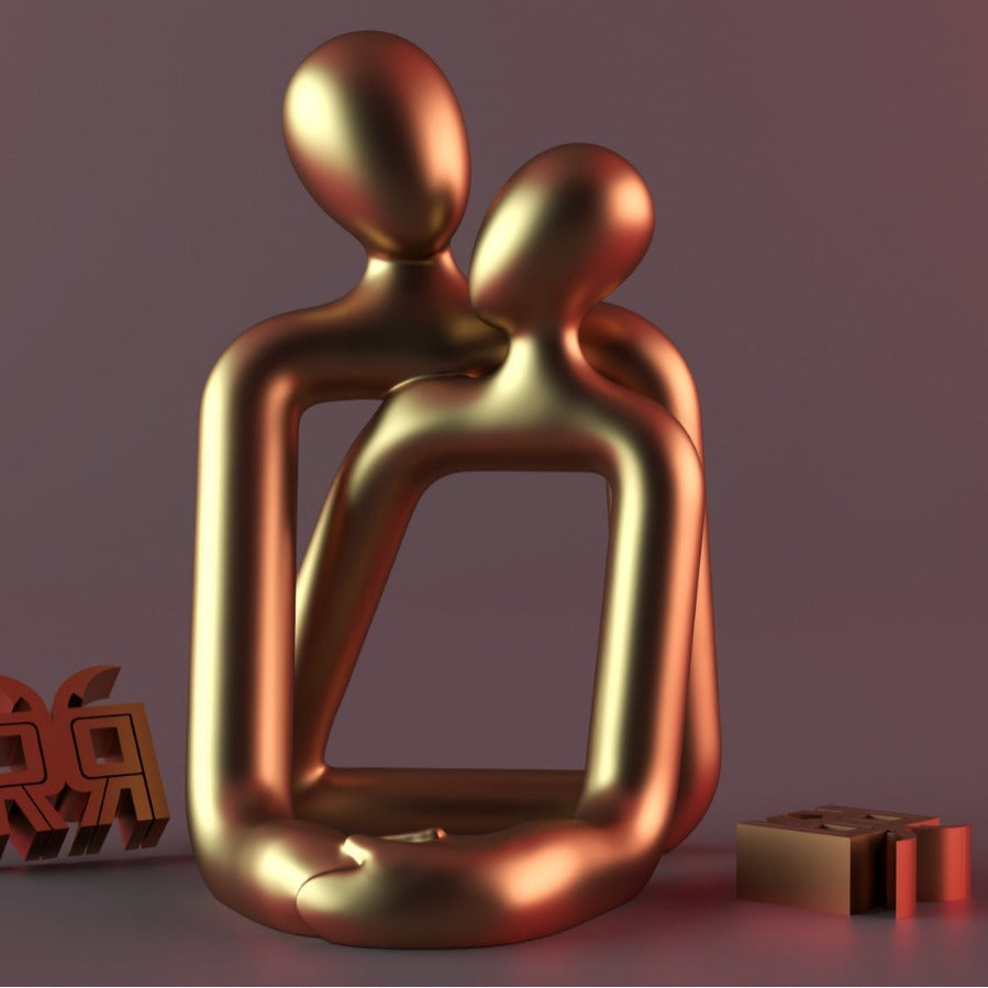 Loving Couple Resin Statue – Elegant Home and Office Decor