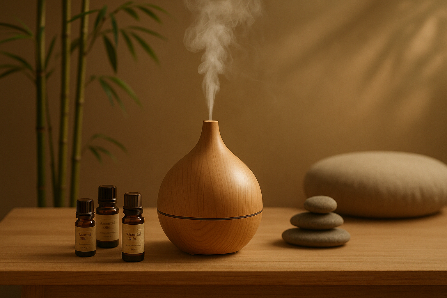 zen ambience with diffuser huille essentiel